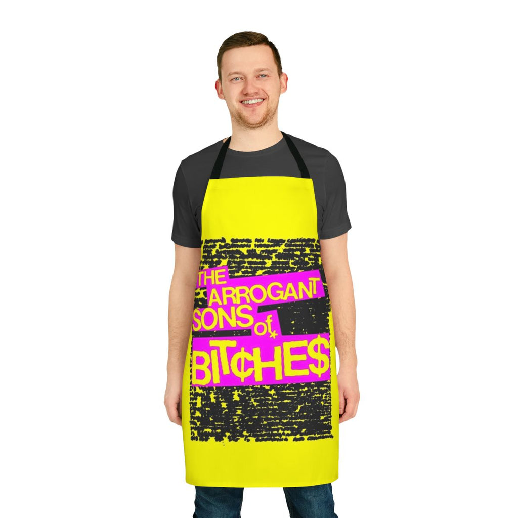 Punk rock A 0B apron inspired by Jeff Rosenstock's band Bomb the Music Industry
