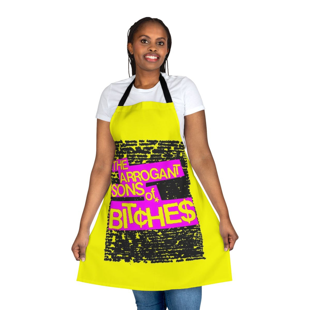 Punk rock A 0B apron inspired by Jeff Rosenstock's band Bomb the Music Industry