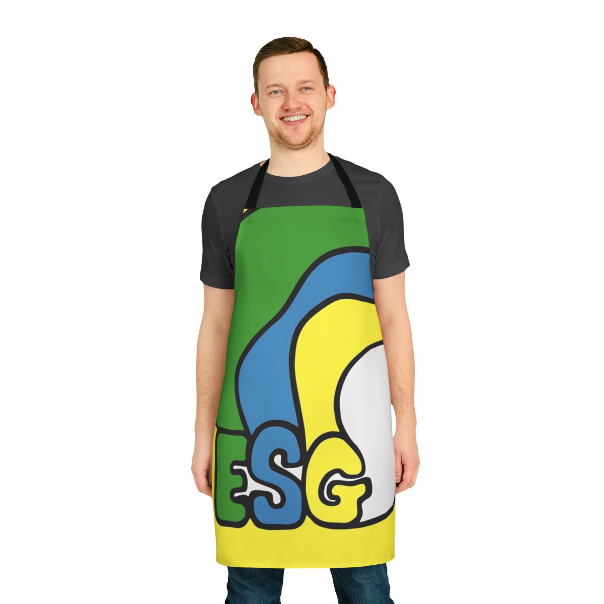 Punk rock-inspired apron with bold design for music enthusiasts