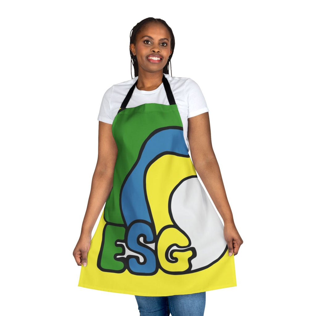 Punk rock-inspired apron with bold design for music enthusiasts