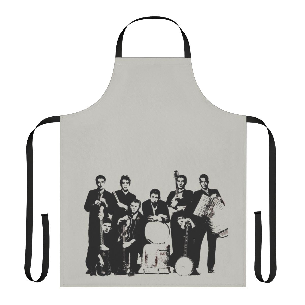 Punk rock apron featuring the lyrics "If I Should Fall From Grace With God" by the Celtic punk band The Pogues.