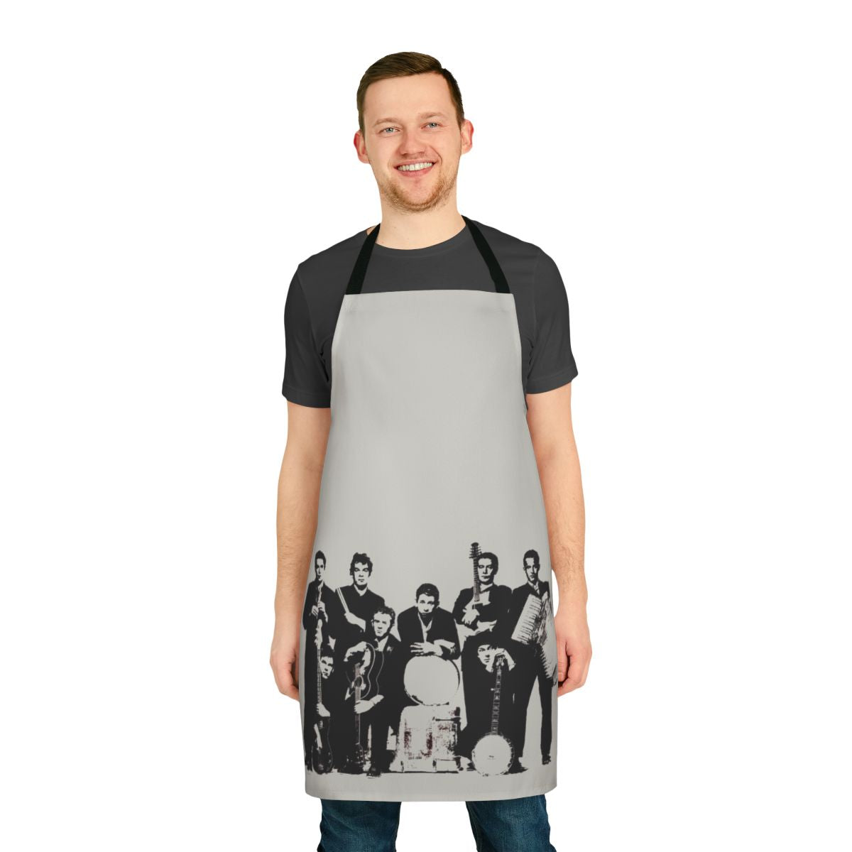 Punk rock apron featuring the lyrics "If I Should Fall From Grace With God" by the Celtic punk band The Pogues.