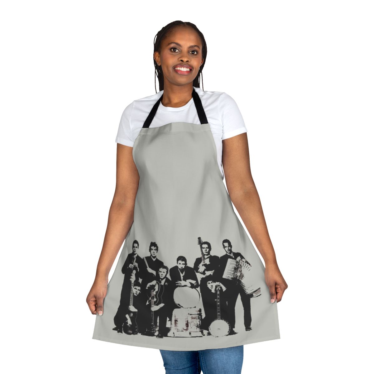 Punk rock apron featuring the lyrics "If I Should Fall From Grace With God" by the Celtic punk band The Pogues.