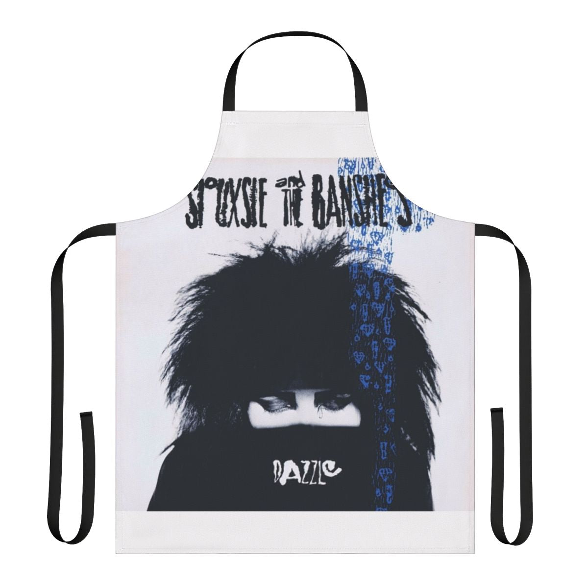 Punk rock-inspired apron with a Siouxsie and the Banshees design