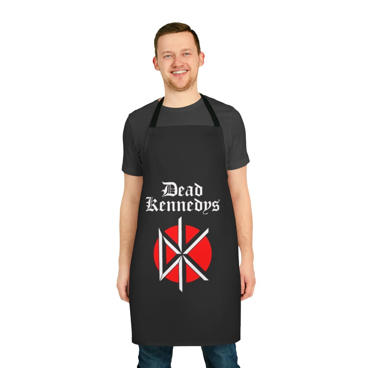 Punk rock-inspired apron featuring the iconic Dead Kennedys logo