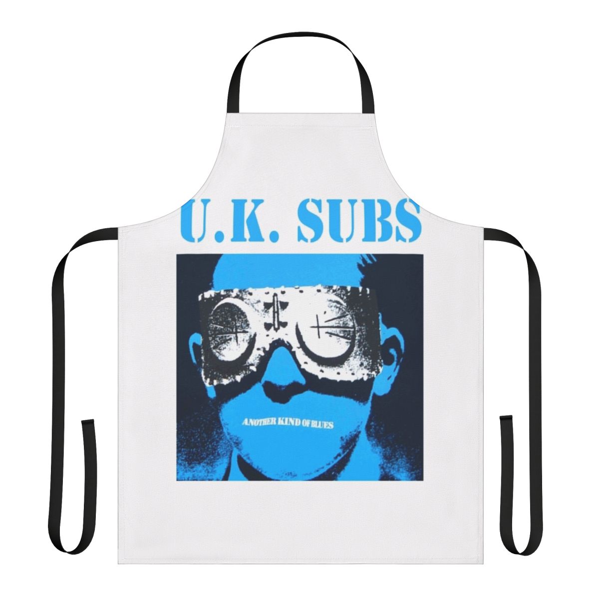 Punk rock themed apron featuring the album artwork for U.K. Subs' 'Another Kind of Blues'