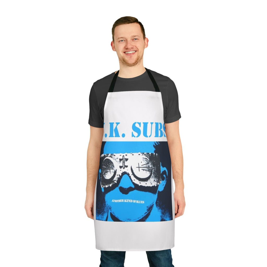 Punk rock themed apron featuring the album artwork for U.K. Subs' 'Another Kind of Blues'