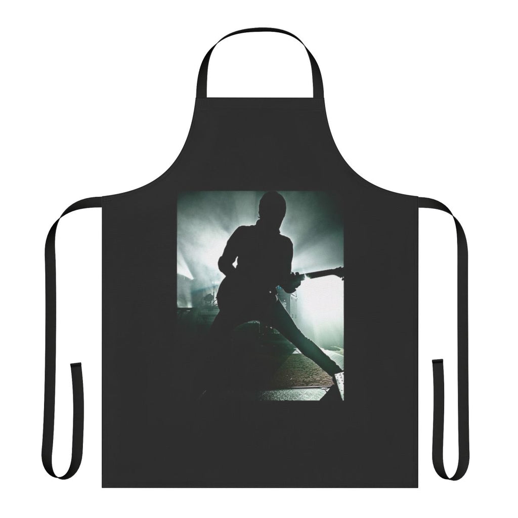 Punk rock inspired apron with band logo design