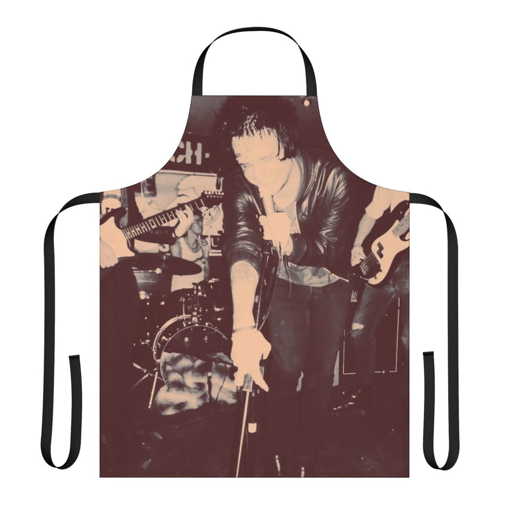 Punk rock-themed apron featuring the Skallywags band logo