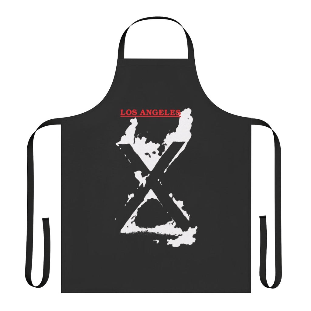 Punk rock inspired apron with X Los Angeles logo