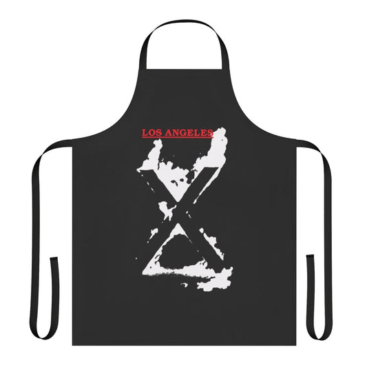 Punk rock inspired apron with X Los Angeles logo