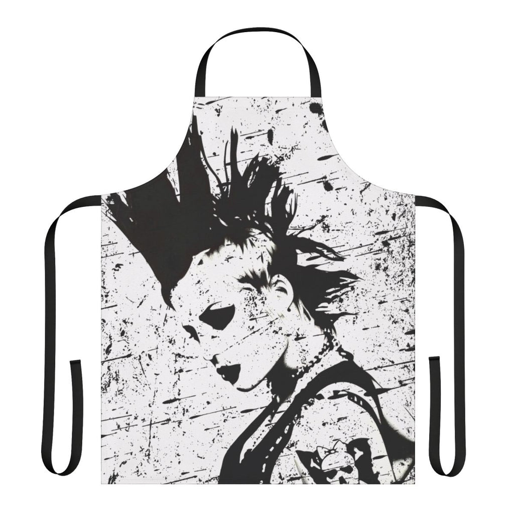 Punk rock inspired black and white apron featuring Brody Dalle, lead singer of The Distillers