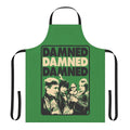 Punk rock inspired apron featuring the iconic logo of the band The Damned