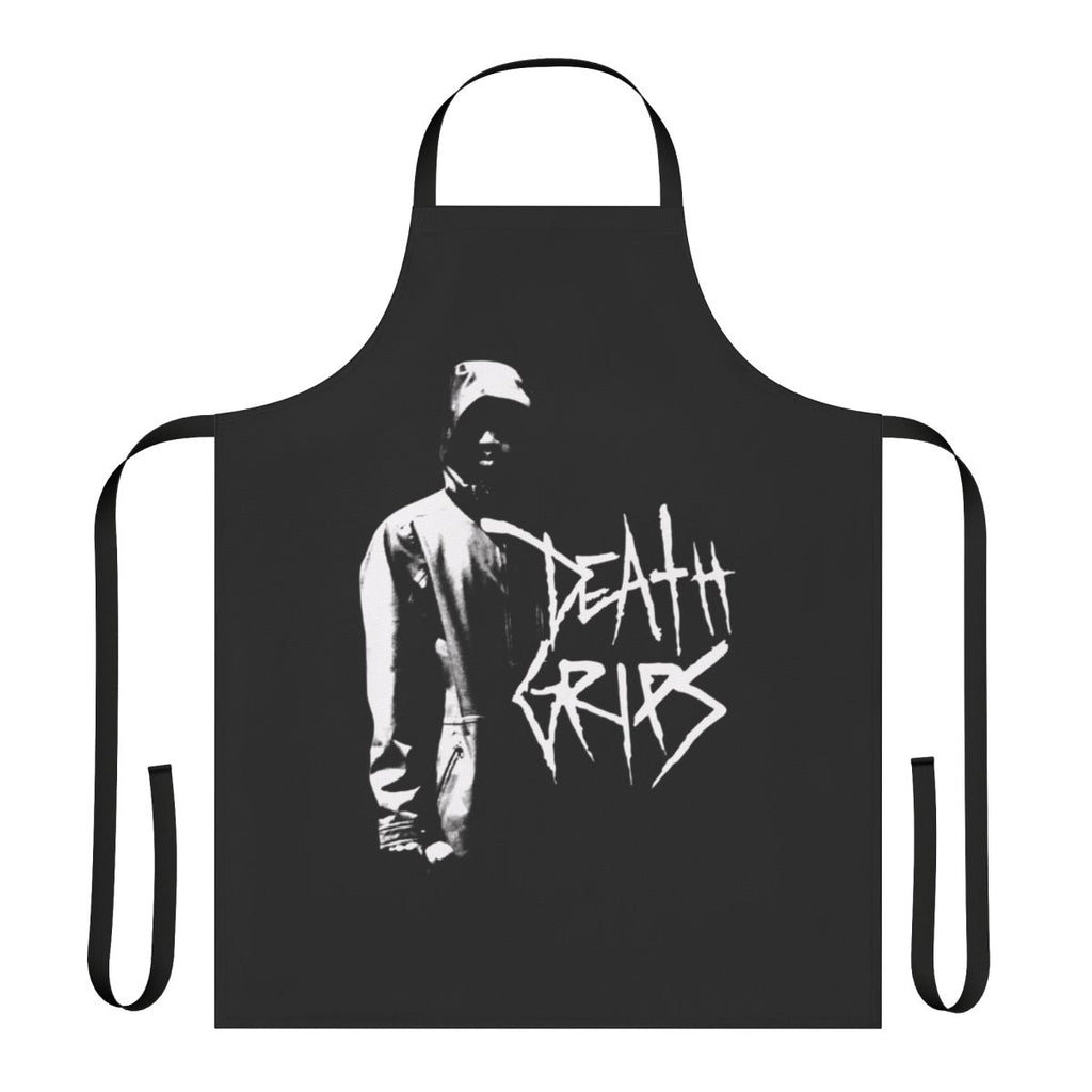 Stylized apron featuring the Death Grips logo and imagery