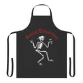 Punk rock inspired apron with a skull and skeleton design