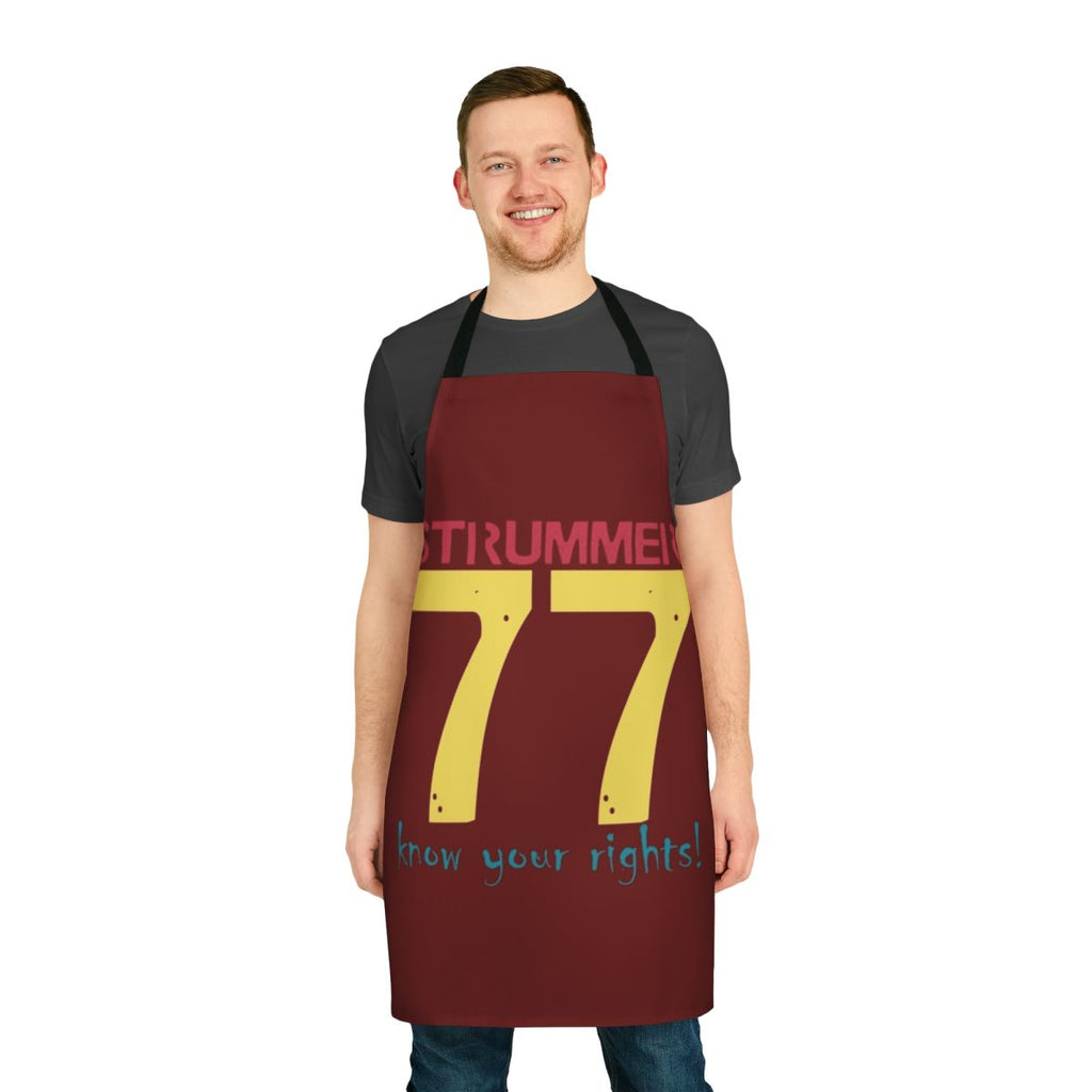 Strummer 77 Apron featuring a design inspired by Joe Strummer and The Clash