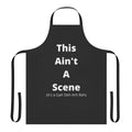 Punk rock-inspired kitchen apron featuring a "This Ain't a Scene" design for music fans