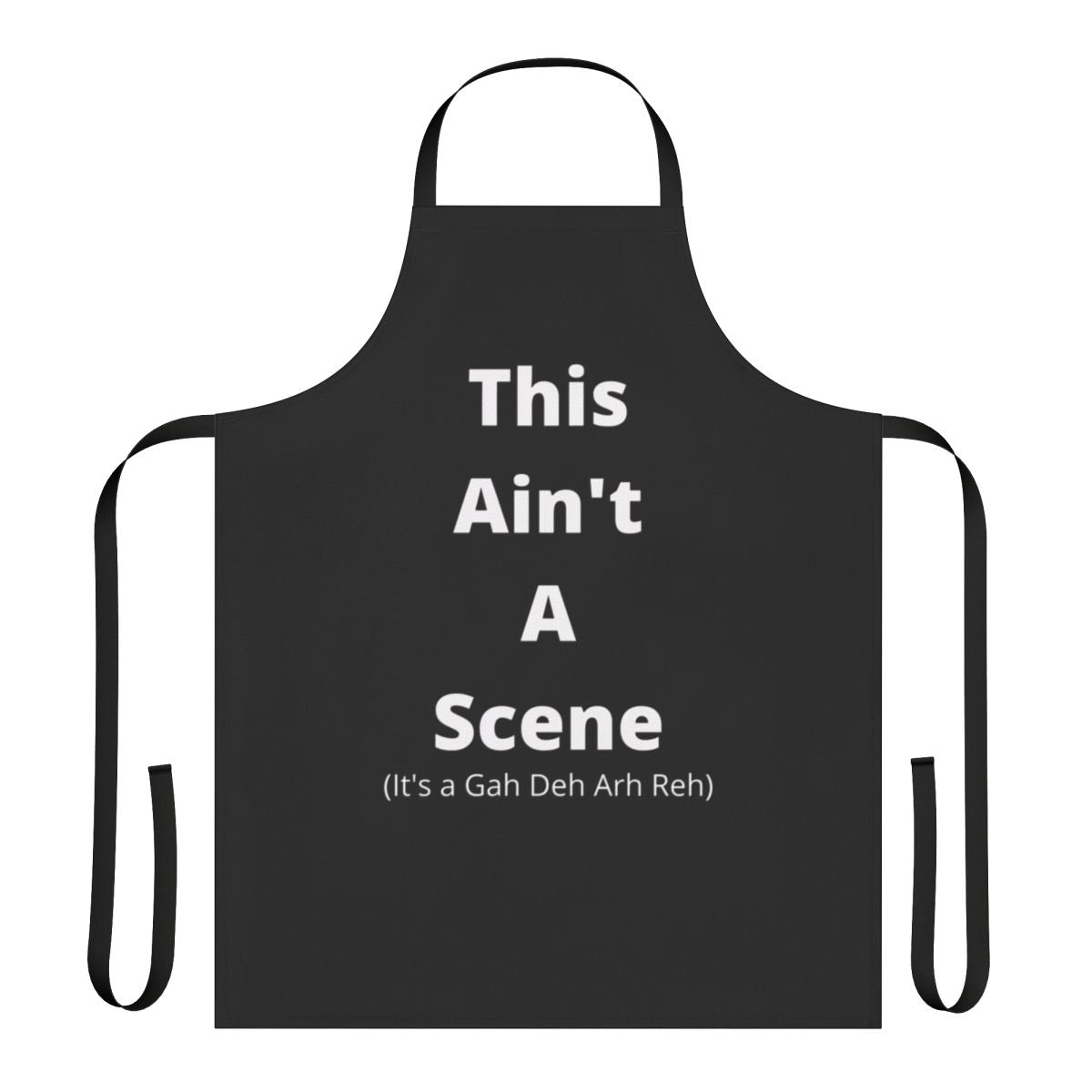 Punk rock-inspired kitchen apron featuring a "This Ain't a Scene" design for music fans