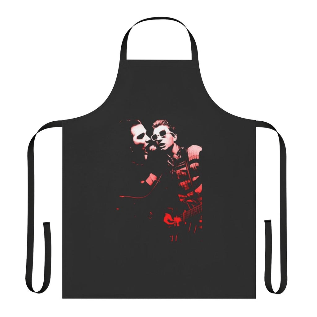 Punk rock-inspired apron featuring David Vanian and Captain Sensible of The Damned