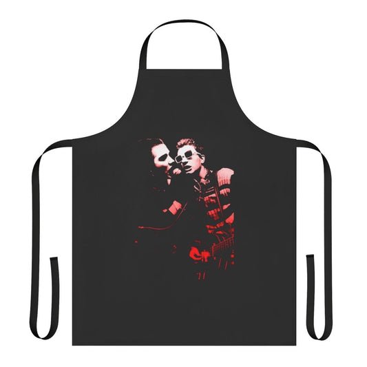 Punk rock-inspired apron featuring David Vanian and Captain Sensible of The Damned