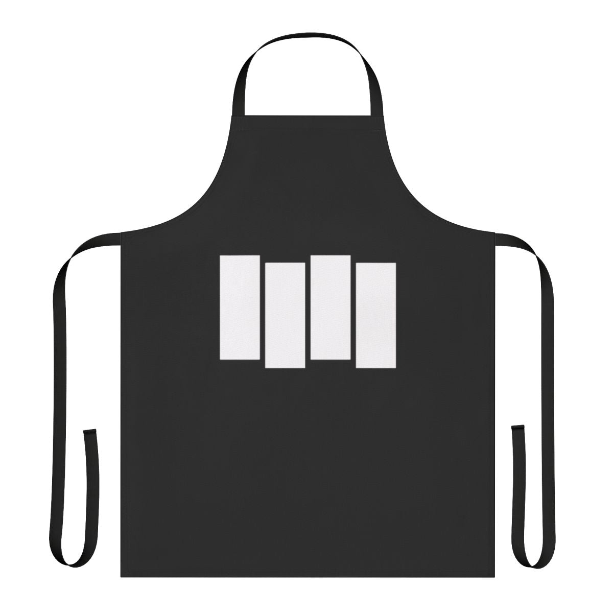 Punk rock music inspired apron with band graphics and 80s style