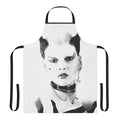Punk rock style apron with text and graphics inspired by 80s punk culture