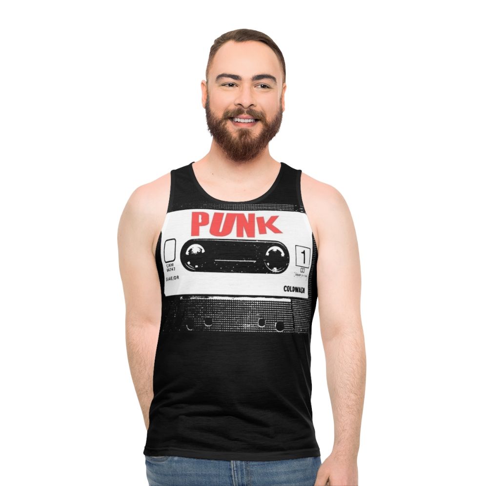 Punk unisex tank top with British punk music inspired design