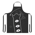 Punpun-inspired black and white apron with a space-themed design for fans of the manga series Oyasumi Punpun