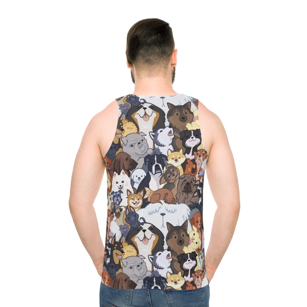 Pupper Party Unisex Dog Tank Top with Cute Dog and Animal Pattern