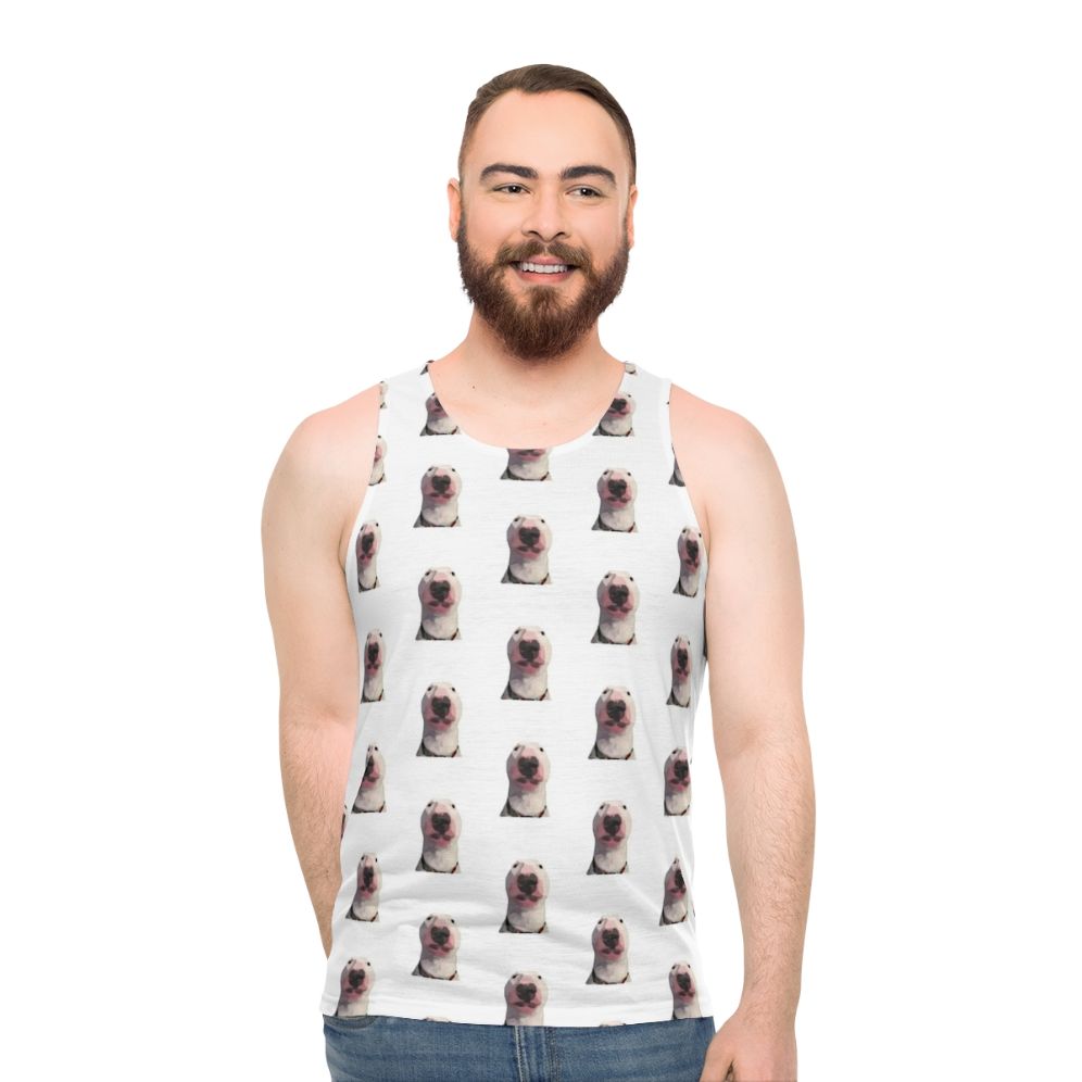 Puppernelson Bull Terrier Meme Cartoon Face Unisex Tank Top