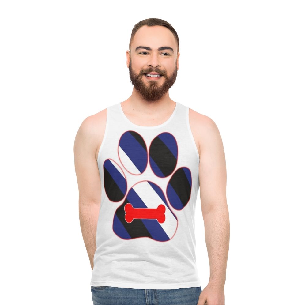 Puppy play paw print unisex pride tank top