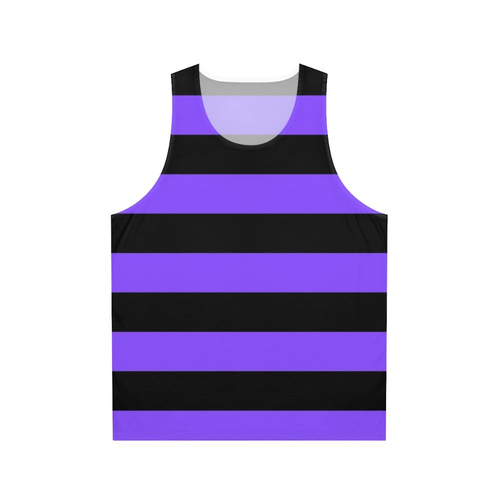 Purple and black striped unisex tank top
