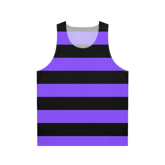 Purple and black striped unisex tank top