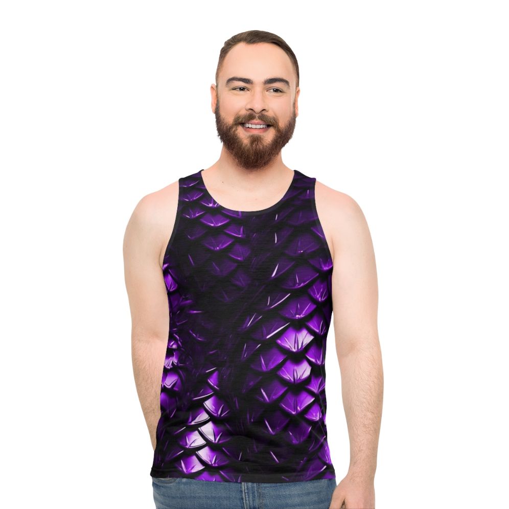Unisex purple dragon scales tank top