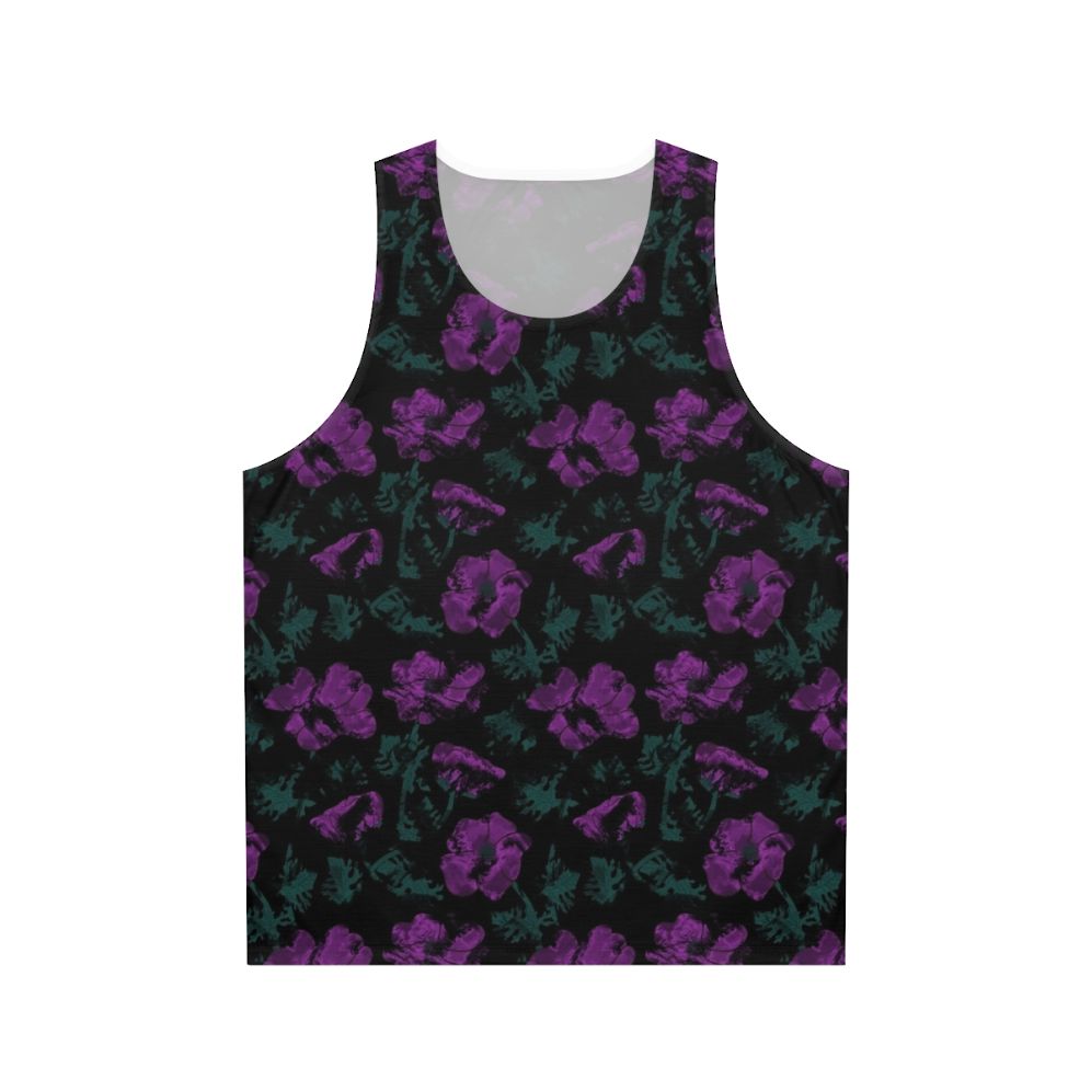 Purple Floral Unisex Tank Top