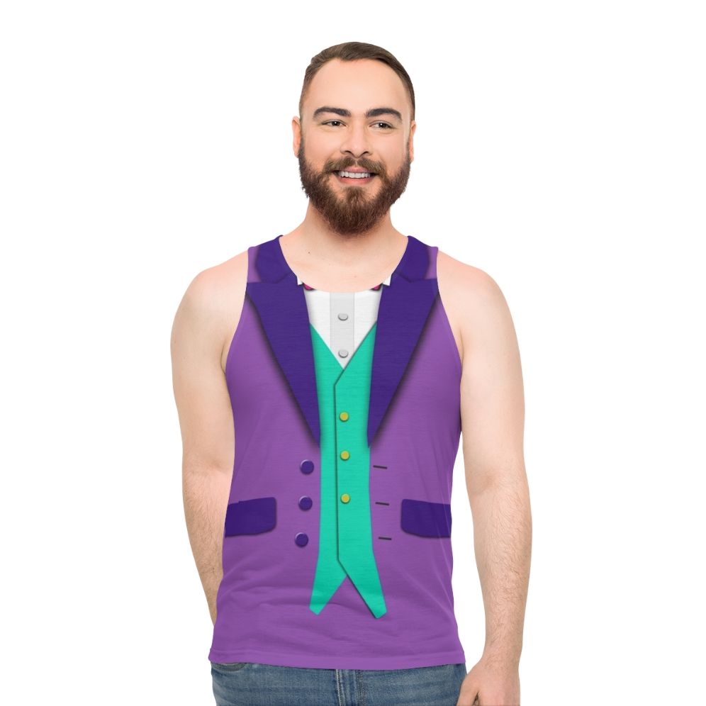 Purple tuxedo bowtie unisex tank top