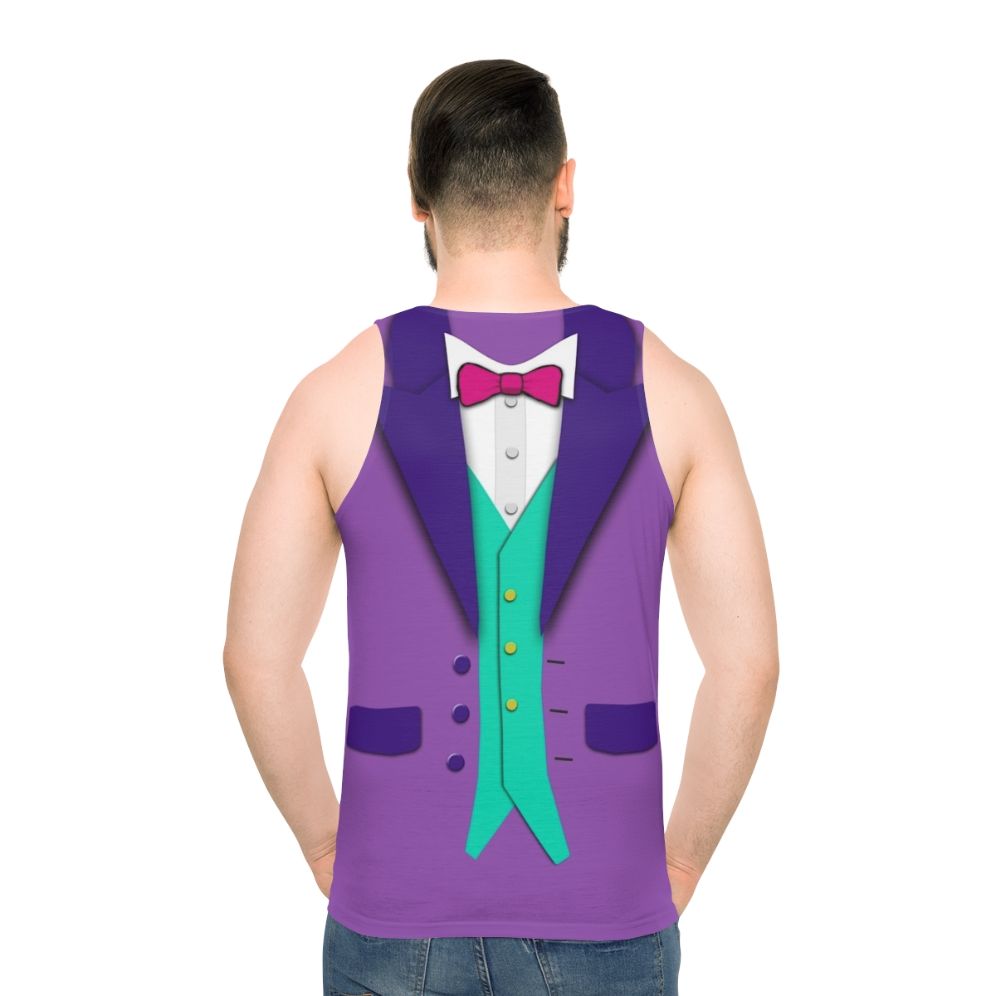 Purple tuxedo bowtie unisex tank top