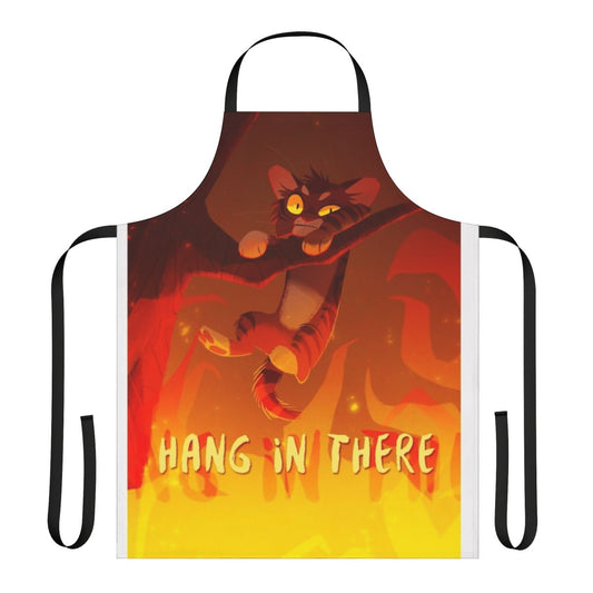 A cozy apron with a playful warrior cat kitten design, perfect for cat owners and fans of the Warrior Cats series.