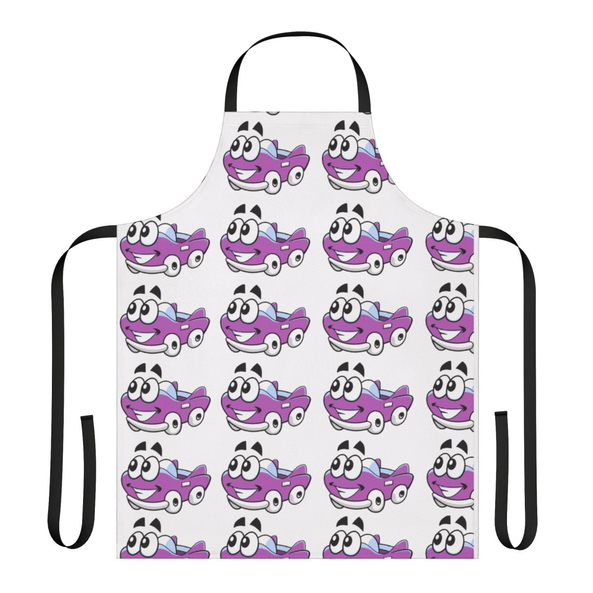 Putt putt themed cooking apron with golf ball and club graphics