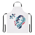 Brain puzzle pattern printed on a high-quality apron for cooking, baking, and other kitchen activities.