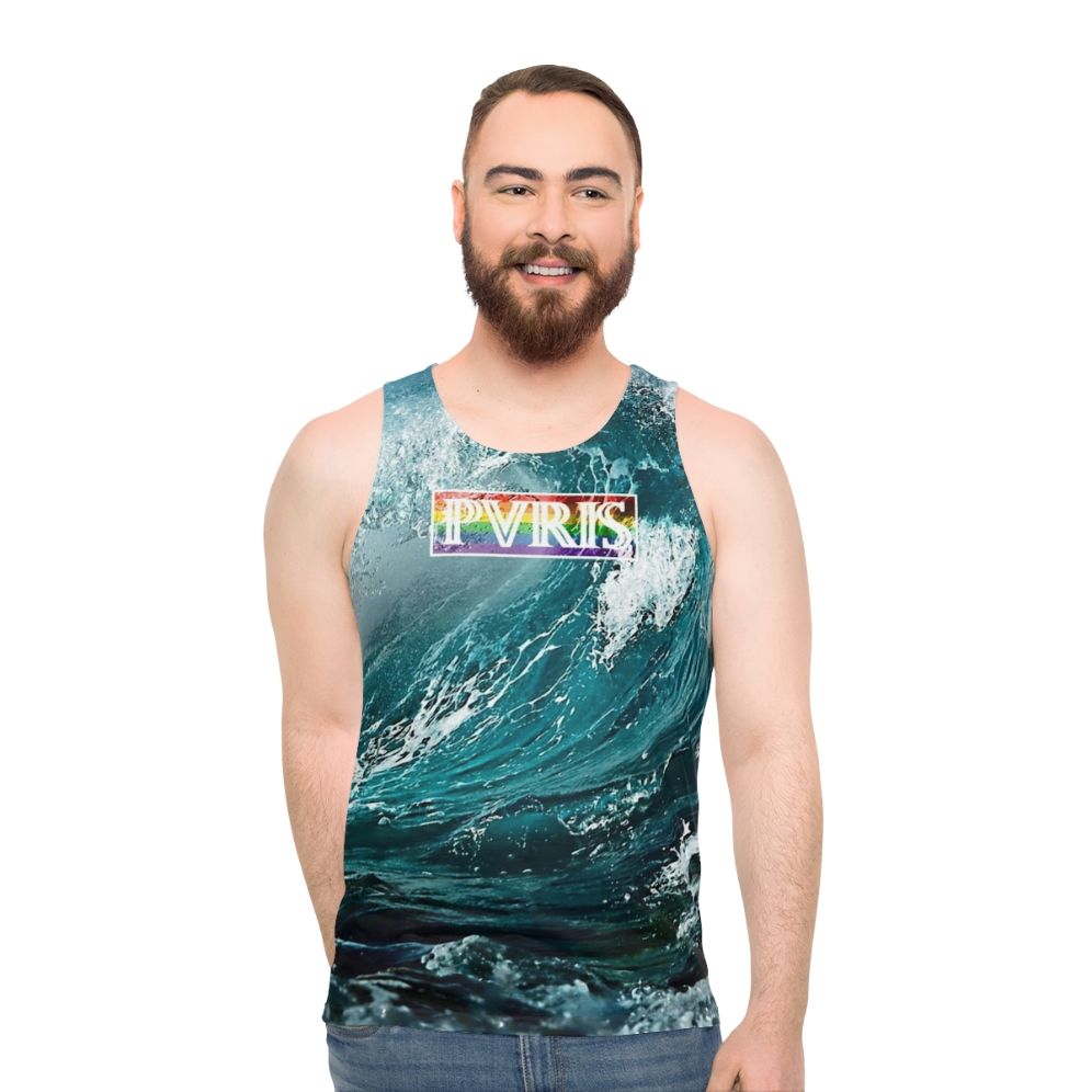 PVRIS Unisex Tank Top with Band Logo and Rainbow Flag Design