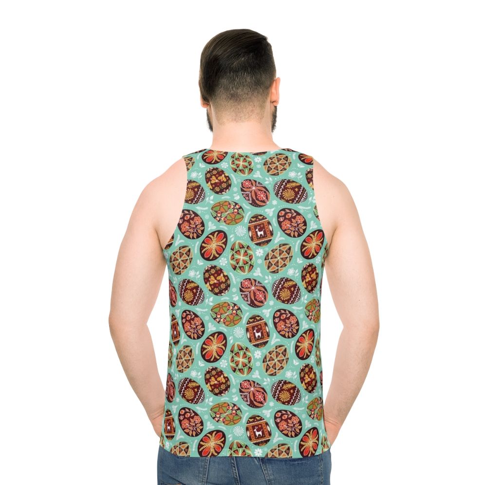 Pysanky unisex tank top with traditional Ukrainian folk art design