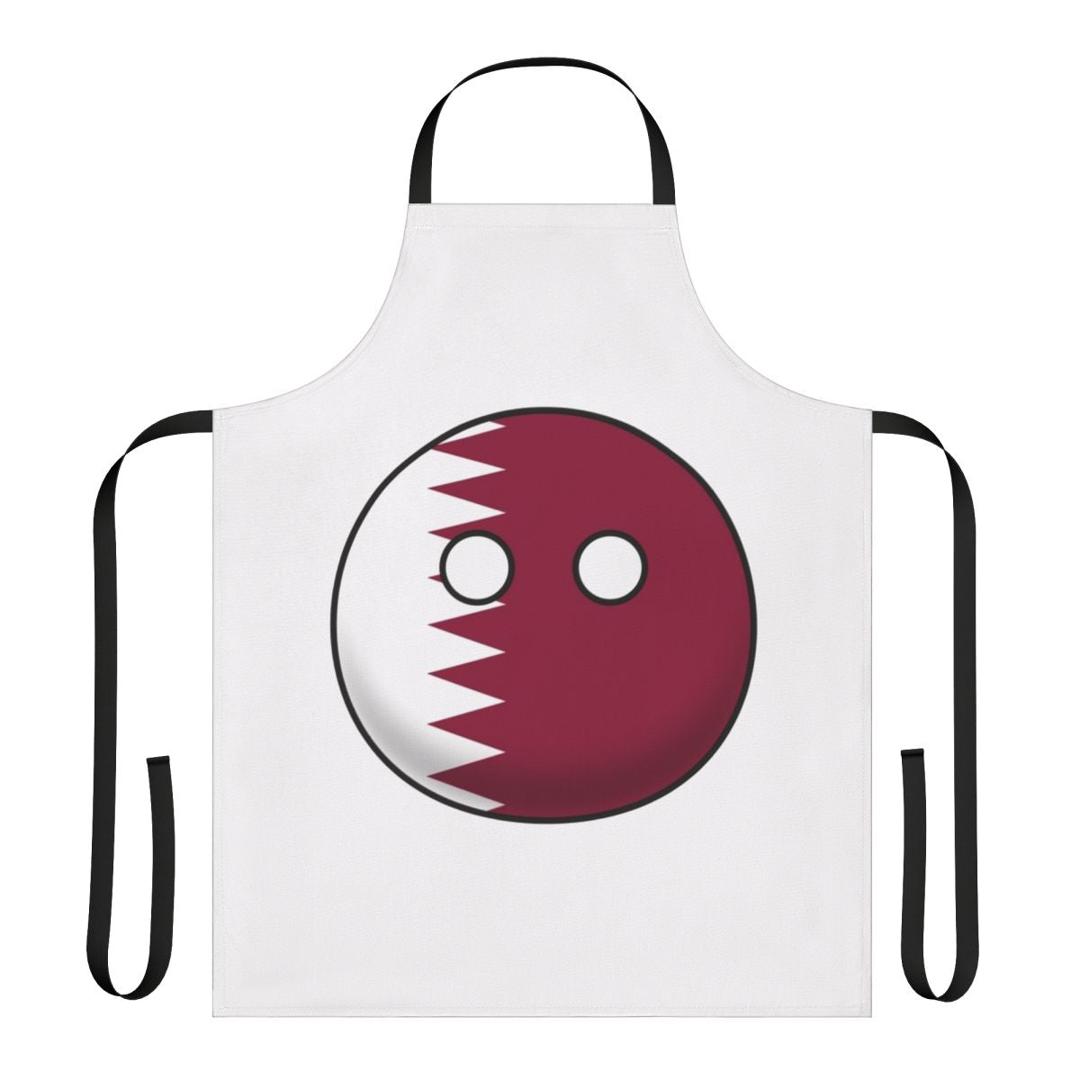 Qatari Countryball-Inspired Apron with Flag Design