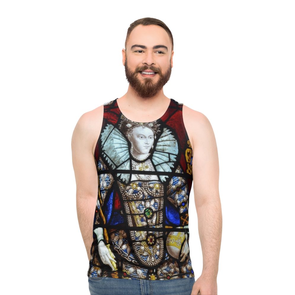 Queen Elizabeth I Stained Glass Unisex Tank Top