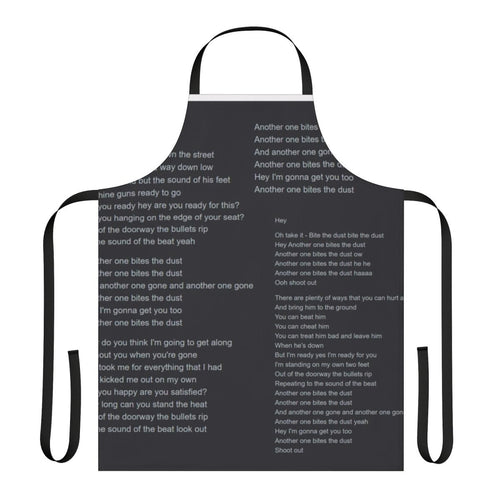 "Another One Bites the Dust Queen-Inspired Lyrics Apron"