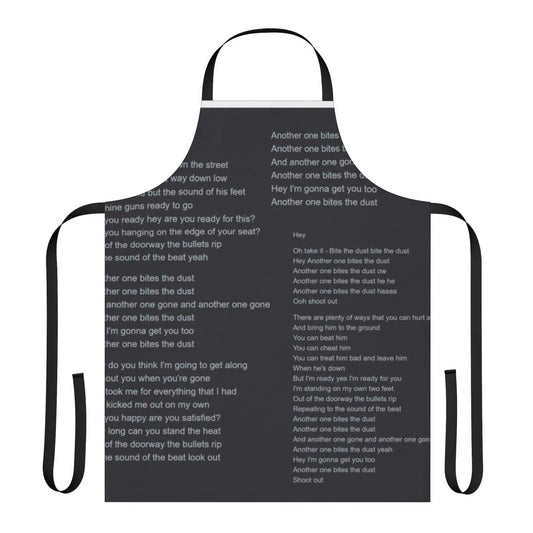 "Another One Bites the Dust Queen-Inspired Lyrics Apron"