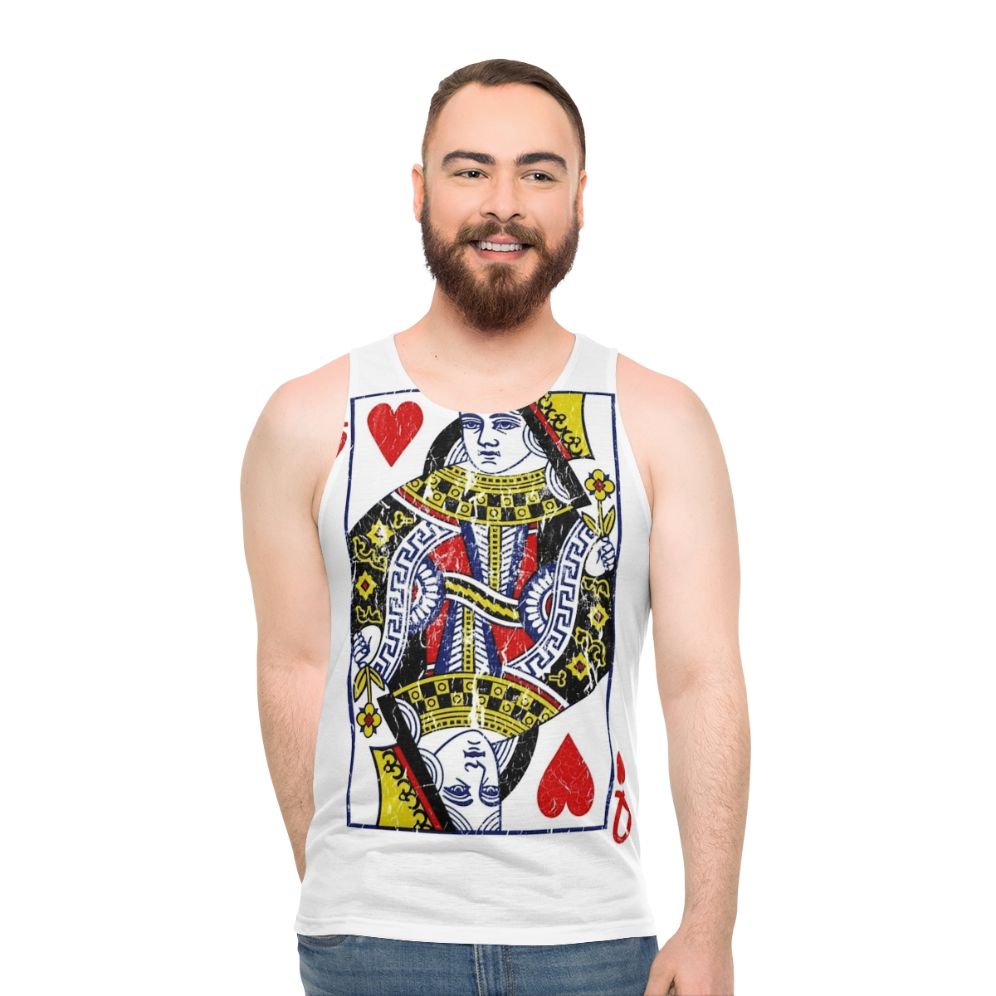 Queen of Hearts Playing Card Unisex Tank Top