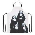 An apron featuring the iconic Sisters of Perpetual Indulgence imagery, celebrating LGBTQ+ pride and identity.
