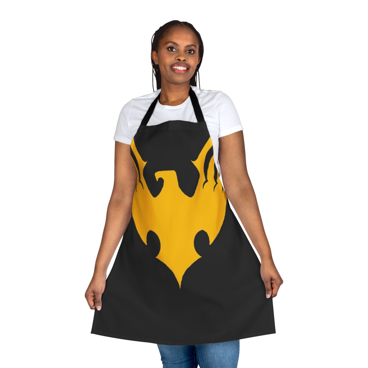Custom apron featuring Quentin Quire's Phoenix Future Version design