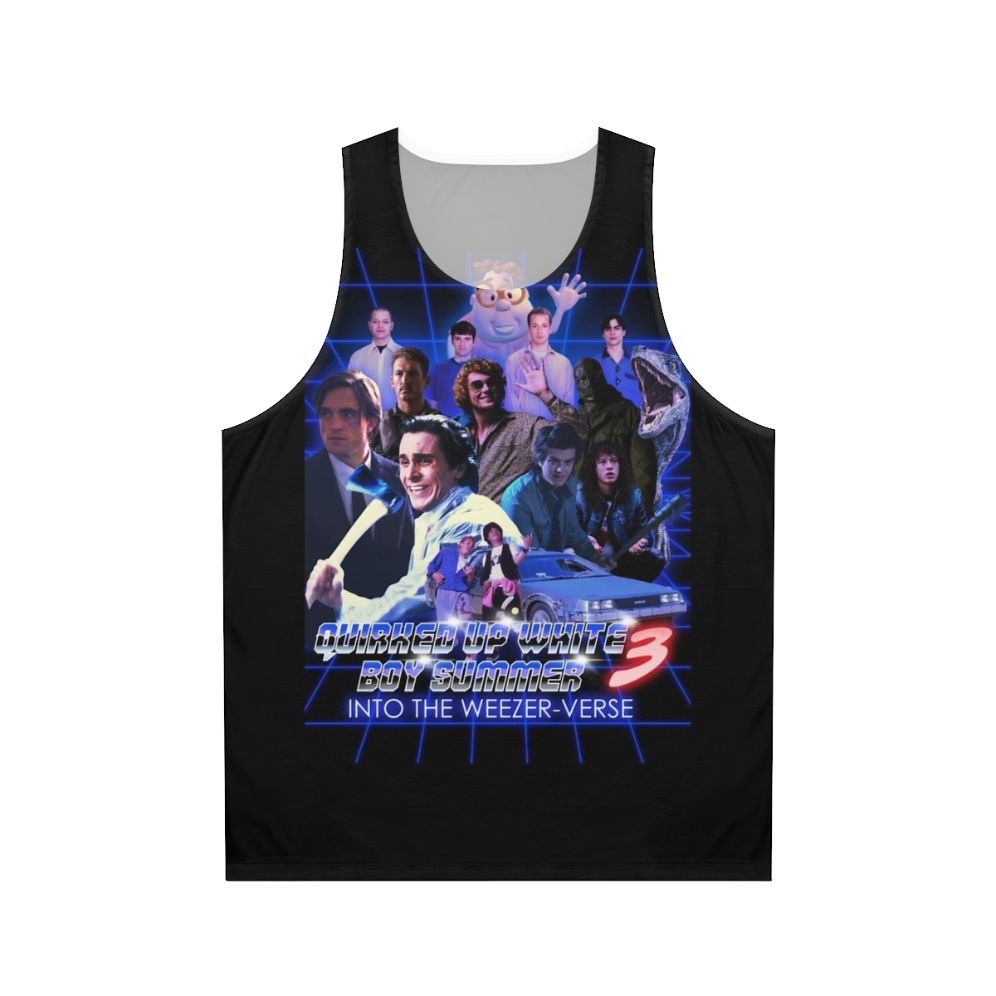 Quirked up white boy summer unisex tank top